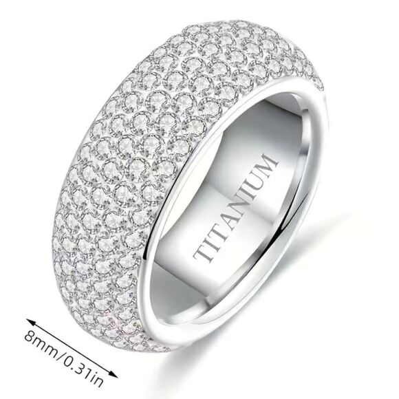 Titanium Ring with Mini Rhinestones - Elegance and Durability - Picture 10 of 10